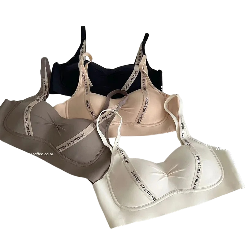 Wirefree Bra Comfort - Weicher BH mit Buchstabenmuster, trägerlos, kabellos,